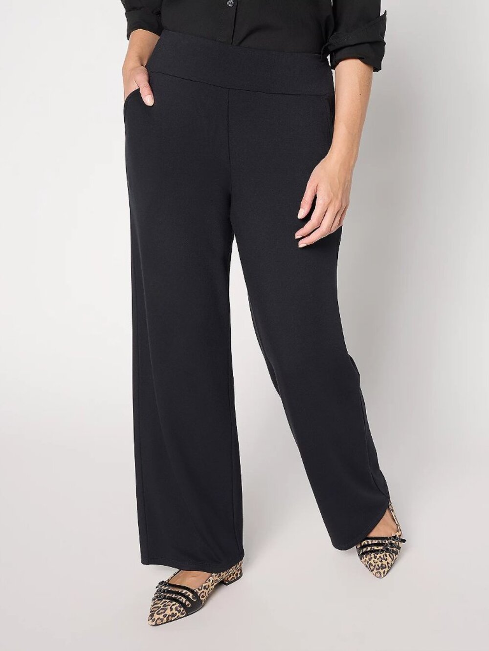 Brandis Dress Out Loud Regular Acquitted Knit Wide Leg Pants, Blk Sz 2X a704270